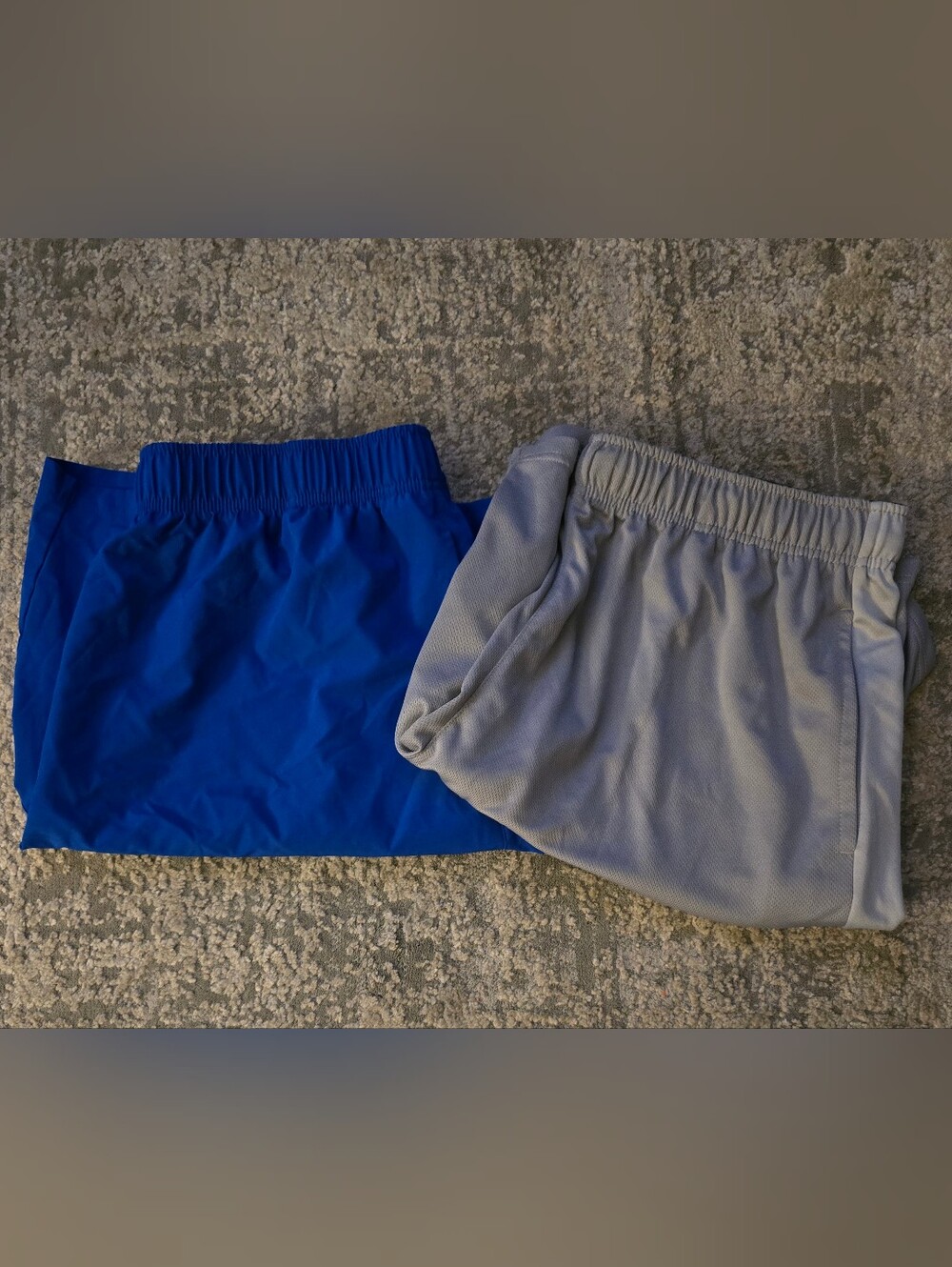 Mens Blue and Gray Zelos Athletic Shorts